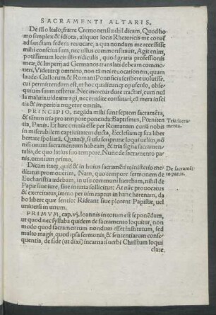 Principio, neganda mihi sunt septem sacramenta ... Nunc de sacramento panis, omnium primo.