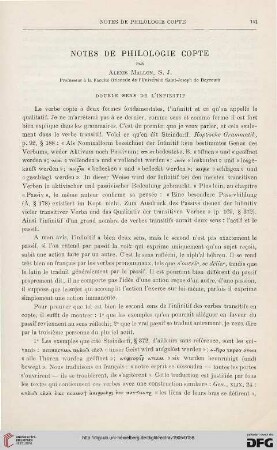 27: Notes de Philologie copte