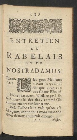 Rabelais ... Nostradamus ...