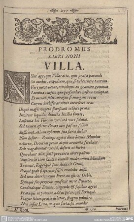 PRODROMUS LIBRI NONI VILLA.