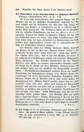 298-300 [Rezension] DelPrado, Nobert, De gratia et libero arbitrio