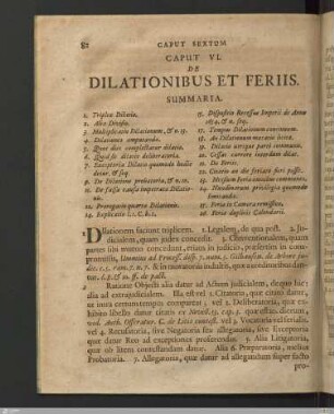 Caput VI. De Dilationibus & feriis.