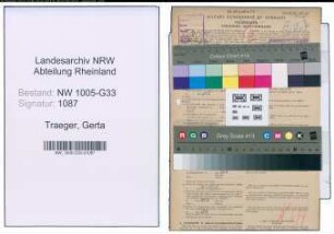 Entnazifizierung Gerta Traeger , geb. 24.04.1892 (Lehrerin)