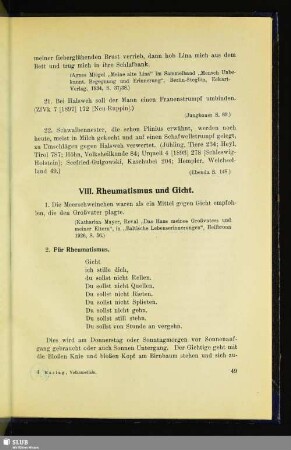VIII. Rheumatismus und Gicht