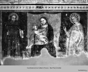 Thronende Madonna mit Kind, dem Heiligen Franziskus, der Heiligen Ursula und einem Stifter