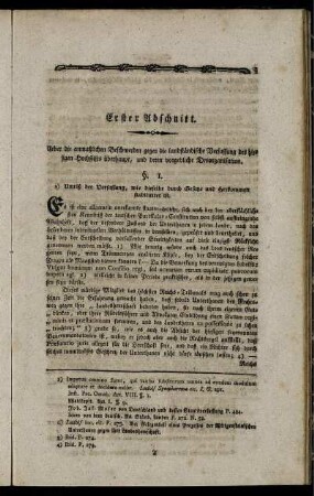 Erster Abschnitt. Ueber die anmaßlichen Beschwerden [...]