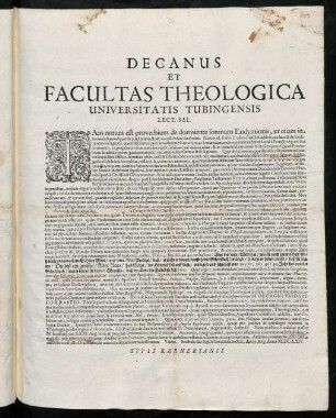 Decanus Et Facultas Theologica Universitatis Tubingensis Lect. Sal.