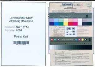 Entnazifizierung Karl Paulat , geb. 17.06.1895 (Polizeimeister)