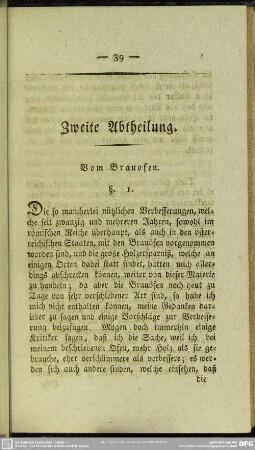 Zweite Abtheilung. Vom Brauofen