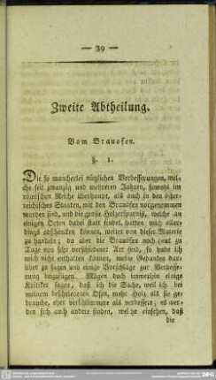 Zweite Abtheilung. Vom Brauofen