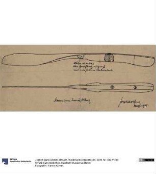 Messer, Ansicht und Seitenansicht