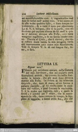 Lettera LX. Signor mio!