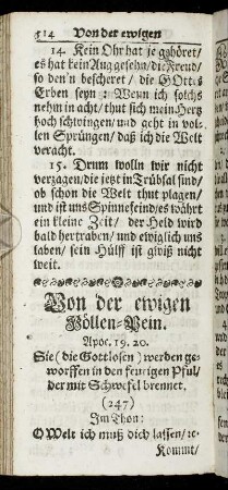 Von der ewigen Höllen-Pein.
