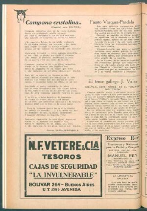 El tenor gallego [José] Vales : Debutará esta noche en el "Coliseo" con "Tosca"
