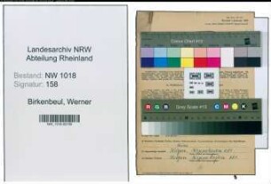 Entnazifizierung Werner Birkenbeul , geb. 01.01.1913 (Kaufmaennischer Angestellter)