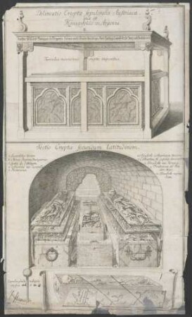Delineatio Cryptae sepulcralis Austriacae quae est Königsfeldae in Argovia und Sectio Cryptae secundum latitudinem