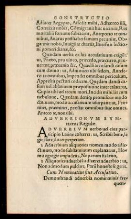 Adverbiorum Syntaxeos Regulae.