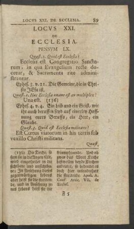 Locus XXI. De Ecclesia