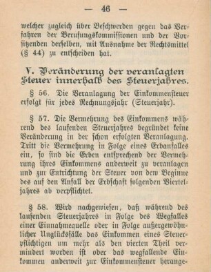 V. Veränderung der veranlagten Steuer innerhalb des Steuerjahres