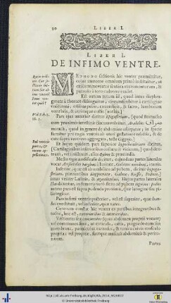 Liber I. De Infimo Ventre.