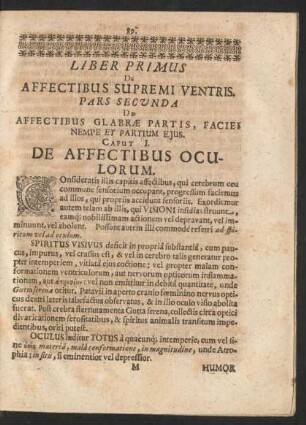 Caput I. De Affectibus Oculorum.