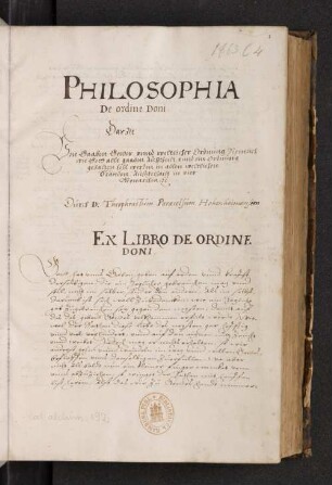 Philosophia De ordine Doni