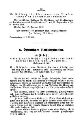 Prüfung für Direktoren und Direktorinnen an Taubstummenanstalten : [F. Taubstummenanstalten]