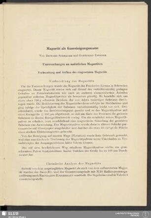 Magnetit als Gasreinigungsmasse
