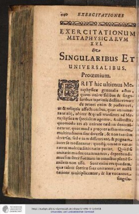 16 De Singularibus & universalibus.