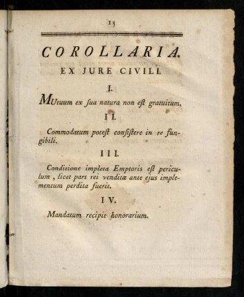 15-16, Corollaria.