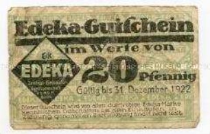 Notgeldschein, Edeka, 20 Pfennig