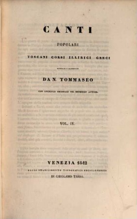 Canti popolari toscani, corsi, illirici, greci, 4
