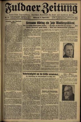 Ausgabe vom Mittwoch, den 11. April 1934.