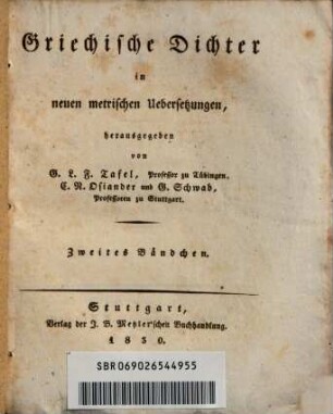 Homer's Werke, 2. Odyssee ; Bdch. 2