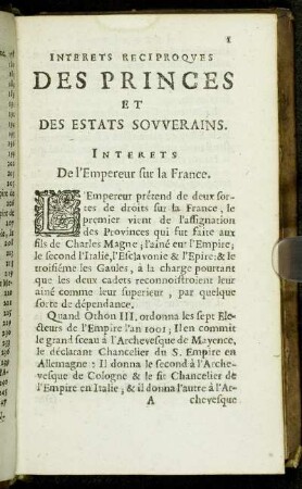 Interets De l'Empereur sur [...]