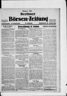 Berliner Börsen-Zeitung, Abendausgabe