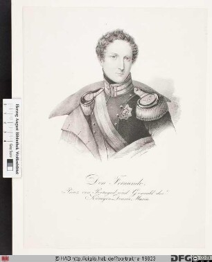 Bildnis Ferdinand II., Prinz von Sachsen-Coburg-Gotha, 1837 (Titular)König von Portugal