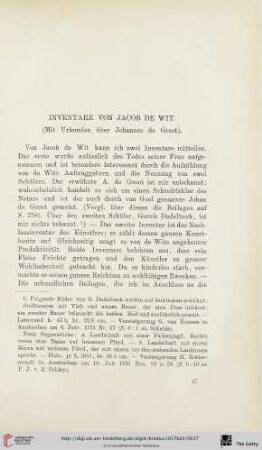 Inventare von Jacob de Wit