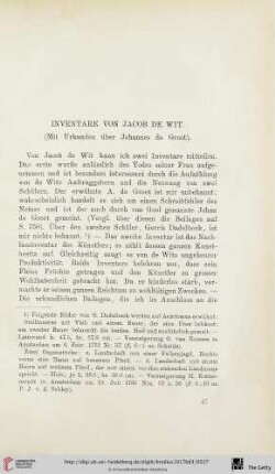 Inventare von Jacob de Wit