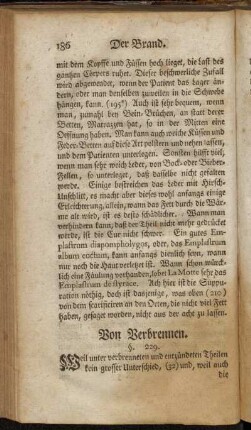 Von Verbrennen. - Vom Abnehmen derer Glieder. §. 229. - §. 273.
