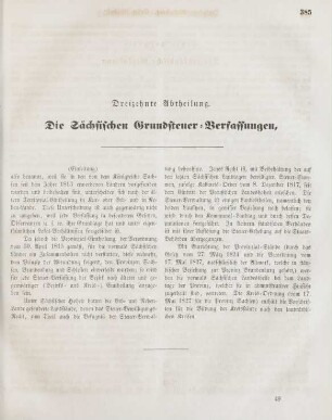 Dreizehnte Abtheilung. Die Sächsischen Grundsteuer-Verfassungen
