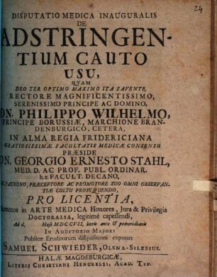Disp. med. inaug. de adstringentium cauto usu