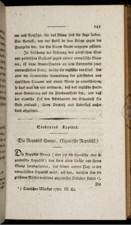 Siebentes Kapitel. Die Republik Genua, (Ligurische Republik.)