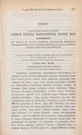 519-522 Leonis XIII. litterae ad Cardinalem de Luca
