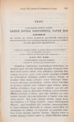 519-522 Leonis XIII. litterae ad Cardinalem de Luca