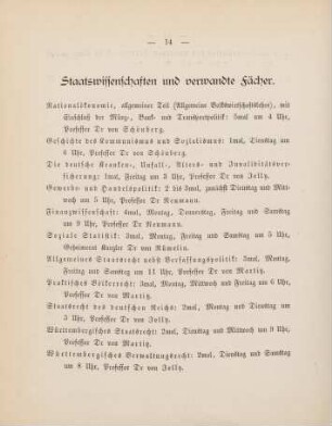 14-15, Staatswissenschaften und verwandte Fächer