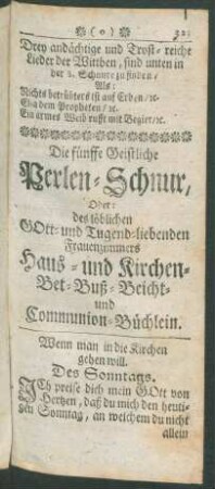 Die fünffte Geistliche Perlen-Schnur
