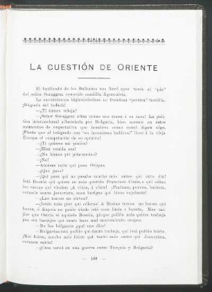 La cuestión de oriente