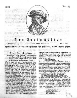 Nro. 83, Montag, den 25. April 1808