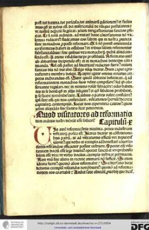 Quod visitatores ad reformationem ordinis nostri debeant esse solliciti. Capitulum x.